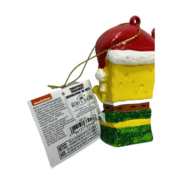 Spongebob Squarepants Gift Christmas Tree Ornament Hanging Santa Hat Yellow Toy - Picture 8 of 9